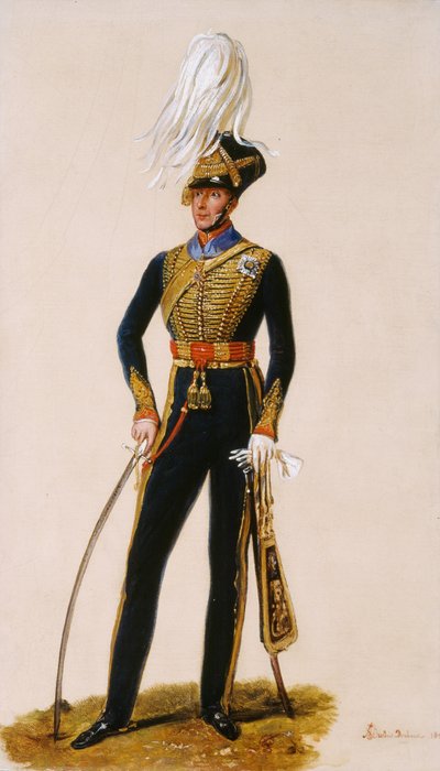 Generał porucznik Sir Thomas Downman (1776-1852) KCH Royal Horse Artillery, c.1832 (olej na tartaku) autorstwa Alexandre-Jean Dubois Drahonet